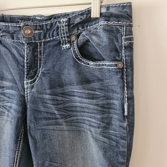 ZCO Y2K Low‎ Rise Bootcut Rinestone Blue Jeans Juniors Size 7/8 - Picture 6 of 14